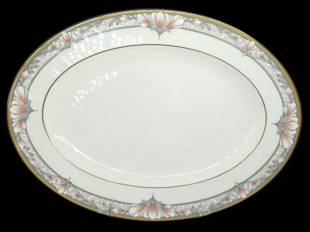 Noritake Barrymore Bone China 14" Platter And 8" Relish Tray